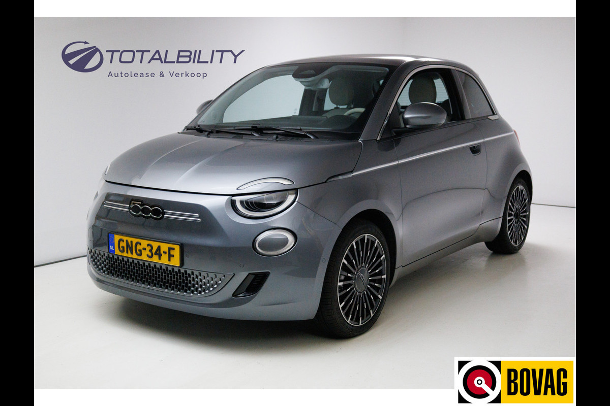 Fiat 500 La Prima 42 kWh | € 2000,- Subsidie mogelijk! JBL Audio, Adap. Cruise, Stoelverw. Navigatie. Camera, Leer, 17"