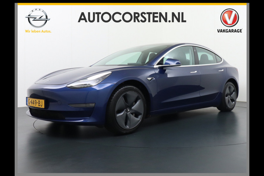 Tesla Model 3 SR+60kWh 325PK AutoPilot Premium-Luidsprekers Leer PanoDak Adaptive cruise 18" Camera's Elektr.-Stuur+Stoelen+Spiegels+Geheugen+ Ecc Navigatiesysteem full map LED-a+v Comfortstoel(en) ACC Dual-ECC DAB Voorverwarmen interieur via App Keyless via Telefoonsleutel One-Pedal-Drive Origin. NLse auto !