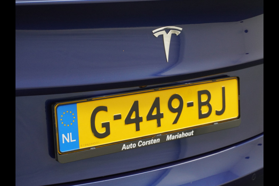 Tesla Model 3 SR+60kWh 325PK AutoPilot Premium-Luidsprekers Leer PanoDak Adaptive cruise 18" Camera's Elektr.-Stuur+Stoelen+Spiegels+Geheugen+ Ecc Navigatiesysteem full map LED-a+v Comfortstoel(en) ACC Dual-ECC DAB Voorverwarmen interieur via App Keyless via Telefoonsleutel One-Pedal-Drive Origin. NLse auto !