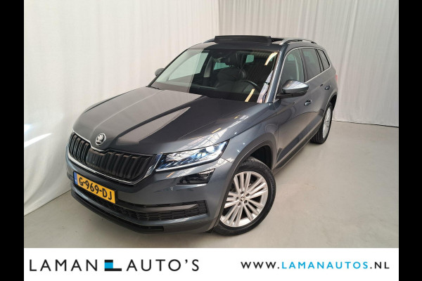 Škoda Kodiaq 1.5 TSI 150pk DSG Style Business Aut. | Open dak Leder-Alcantara CarPlay Canton ECC Navi LED ACC 19" LMV Camera BLIS Metallic |