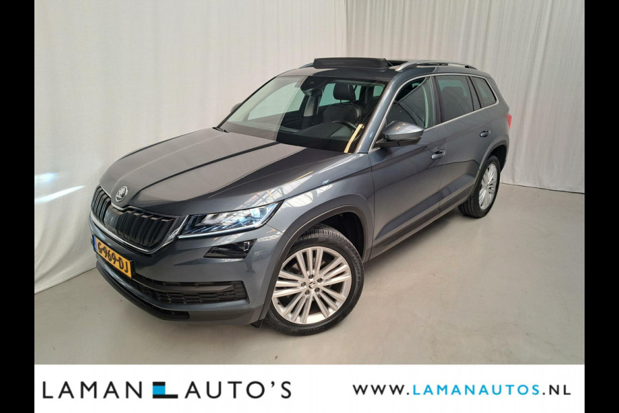 Škoda Kodiaq 1.5 TSI 150pk DSG Style Business Aut. | Open dak Leder-Alcantara CarPlay Canton ECC Navi LED ACC 19" LMV Camera BLIS Metallic |