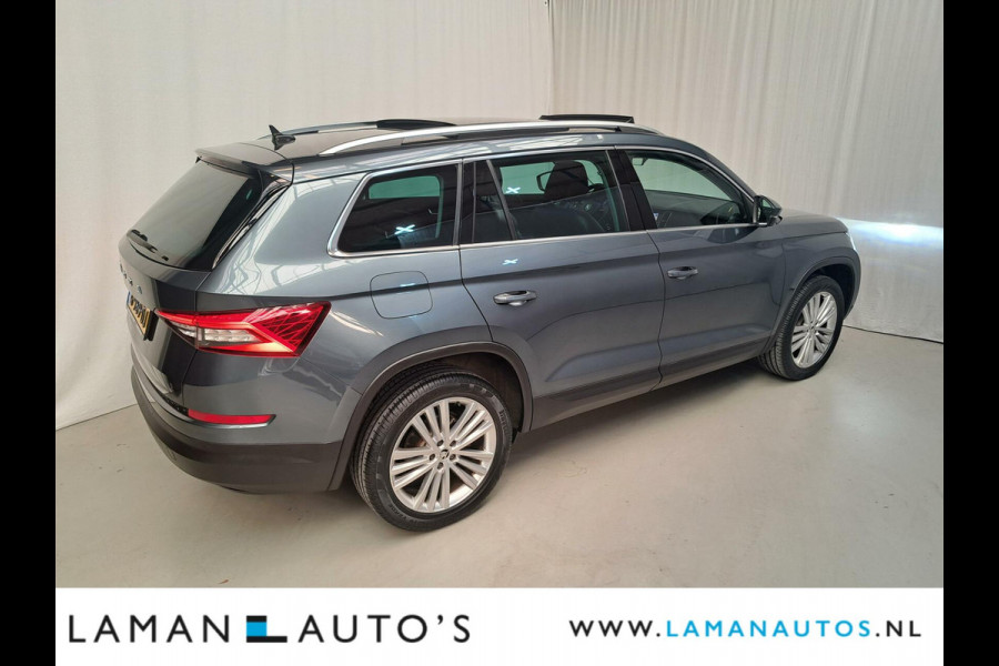 Škoda Kodiaq 1.5 TSI 150pk DSG Style Business Aut. | Open dak Leder-Alcantara CarPlay Canton ECC Navi LED ACC 19" LMV Camera BLIS Metallic |