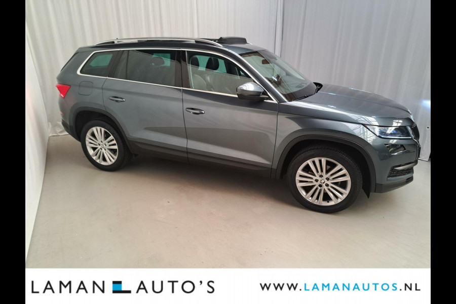 Škoda Kodiaq 1.5 TSI 150pk DSG Style Business Aut. | Open dak Leder-Alcantara CarPlay Canton ECC Navi LED ACC 19" LMV Camera BLIS Metallic |