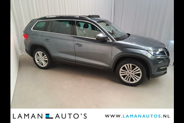 Škoda Kodiaq 1.5 TSI 150pk DSG Style Business Aut. | Open dak Leder-Alcantara CarPlay Canton ECC Navi LED ACC 19" LMV Camera BLIS Metallic |