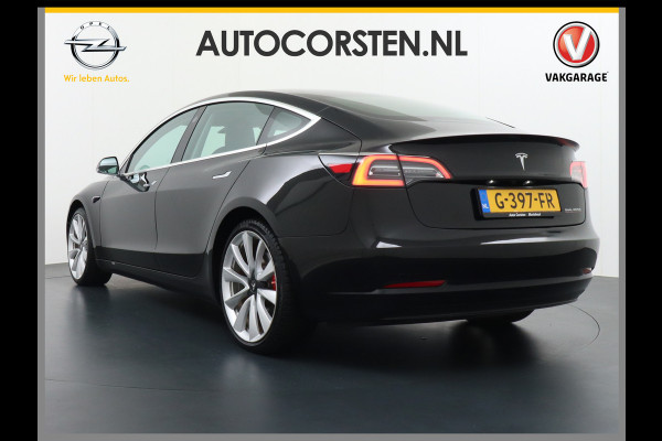 Tesla Model 3 Performance 513pk 3,4 sec 0-100 ! 20"lm FSD-vb. AutoPilot Carbon-Spoiler Premium-HiFi Pano.dak Camera Leer Adaptive-Cruise+Stop& 4wd Rode Remklauwen Premium Audio Veel grip door 4WD vierwielaandrijving.  Origineel Nederlandse auto ! Orig.NL auto  1e eigenaar