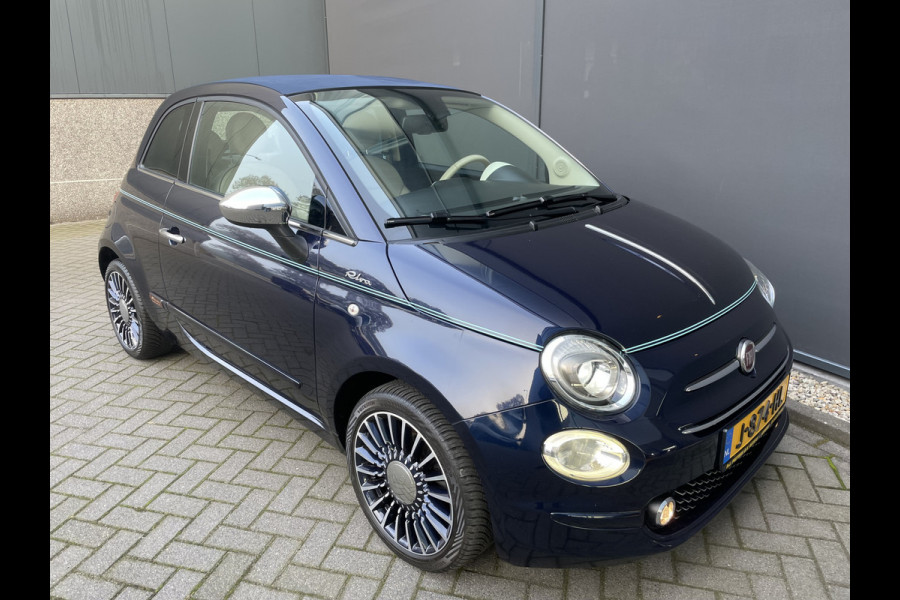 Fiat 500C Cabrio 0.9 TwinAir Turbo Riva Speciale unieke uitvoering! met E-Bedienbare kap / Int. met houtafwerking 105 pk Clim. control - ParkS-A - Navi - U-con. - Radio/USB/AUX/TEL/Blueth. - MFL-Stuurwiel - ML - LMV - L-Bekl. - CD+AB - Ramen E-VZ - Spiegels E-V=VW - B-Assist