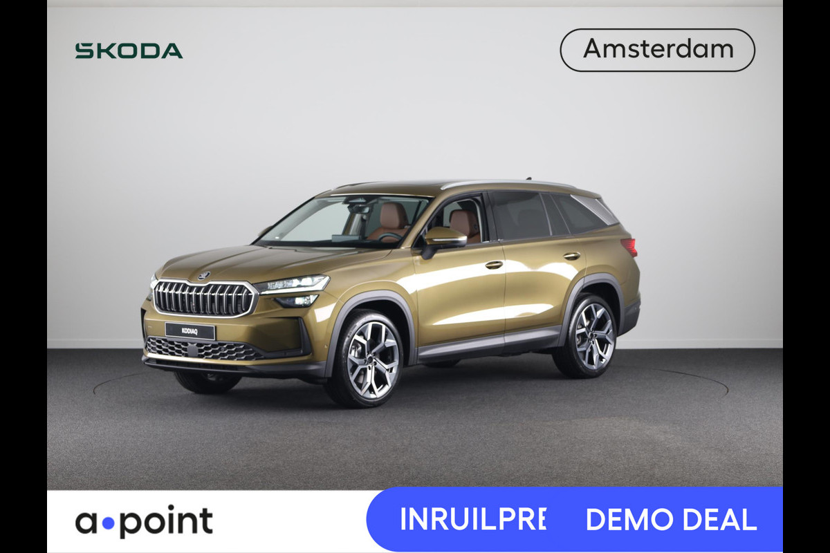 Škoda Kodiaq Business Edition (2) 1.5 TSI m-HEV 110 kW / 150 p | Cognac Leder | Panoramadak | 360° Camera | Canton Sound | Led Matrix | Stoelverwarming voor en achter