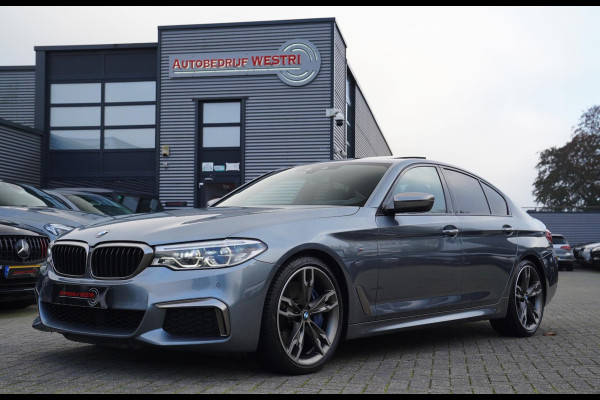 BMW 5 Serie M550d xDrive High Executive | Panorama | Bluestone Metallic | Luxe Nappa Leder | Sfeerverlichting | Camera | NAP |