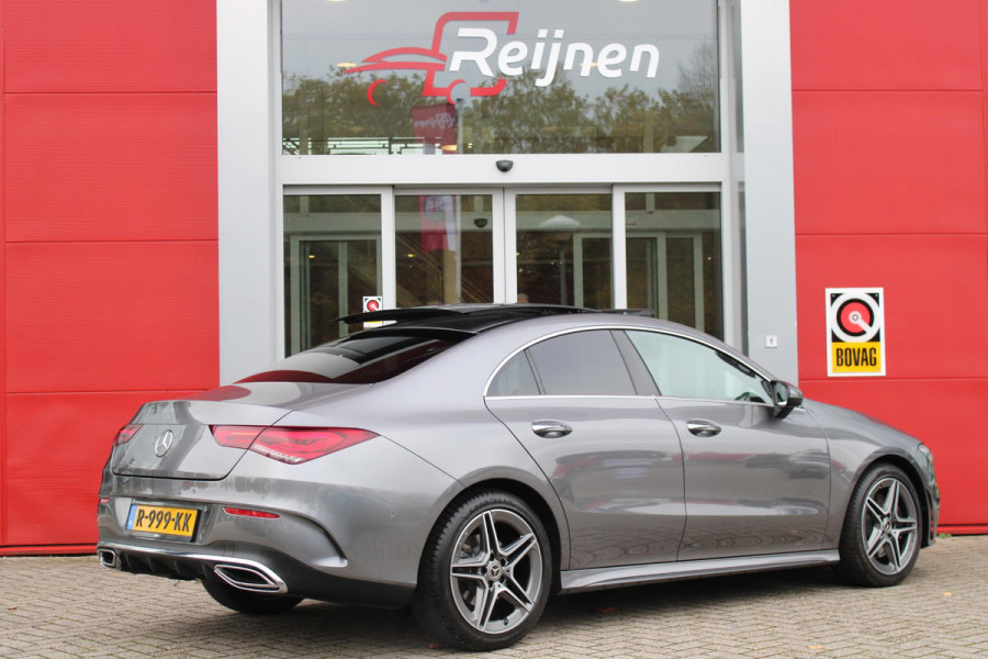 Mercedes-Benz CLA-Klasse 200 163PK AUTOMAAT BUSINESS SOLUTION AMG | PANORAMISCH SCHUIF/KANTEL DAK | SFEER VERLICHTING | APPLE CARPLAY/ANDROID AUTO | ACHTERUITRIJ CAMERA | CLIMATE CONTROL | STOEL VERWARMING | LICHTMETALEN VELGEN 18" | NAVIGATIE | LED MULTI BEAM KOPLAMPEN | DODEHOEK DETECTIE | KEYLESS ENTRY/START | ALL SEASON BANDEN |