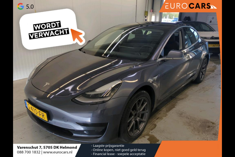 Tesla Model 3 RWD 60 kWh Standard Range Plus Navigatie Autopilot Panoramadak 360 camera Parkeersensoren Stoelverwarming 18" lichtmetalen velgen Ledverlichting Leder Climate Control