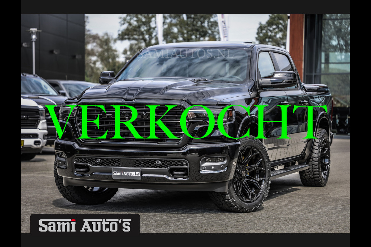 Dodge Ram PREMIUM NIGHT 2025 | BOM VOL + 14.4 INCH SCHERM BOM VOL | LUCHTVERING | HUD | HURRICAN 420PK 636 Nm TWIN TURBO | PRIJS MET LPG E DUBBELE CABINE | PICK UP | 5 PERSOONS | DC | GRIJSKENTEKEN | VOORRAAD NR 2228 - 7653