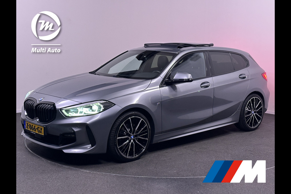 BMW 1-serie 120i M Sport 180pk Automaat | Panodak | 19"L.M | Stuurverwarming | Keyless |  Apple Carplay | Sportstoelen Verwarmd |  Camera | Sfeerverlichting | Navi |