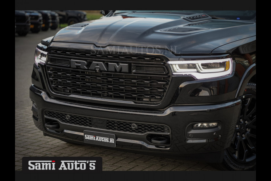 Dodge Ram 1500 LIMITED NIGHT H.O 540PK 706 Nm 2025 | XB9 | MASSAGE | BOM VOL | CREW CAB | DUBBELE CABINE | GRIJSKENTEKEN | €99950,- EXCL BTW | VOORRAAD 2258 - 9036