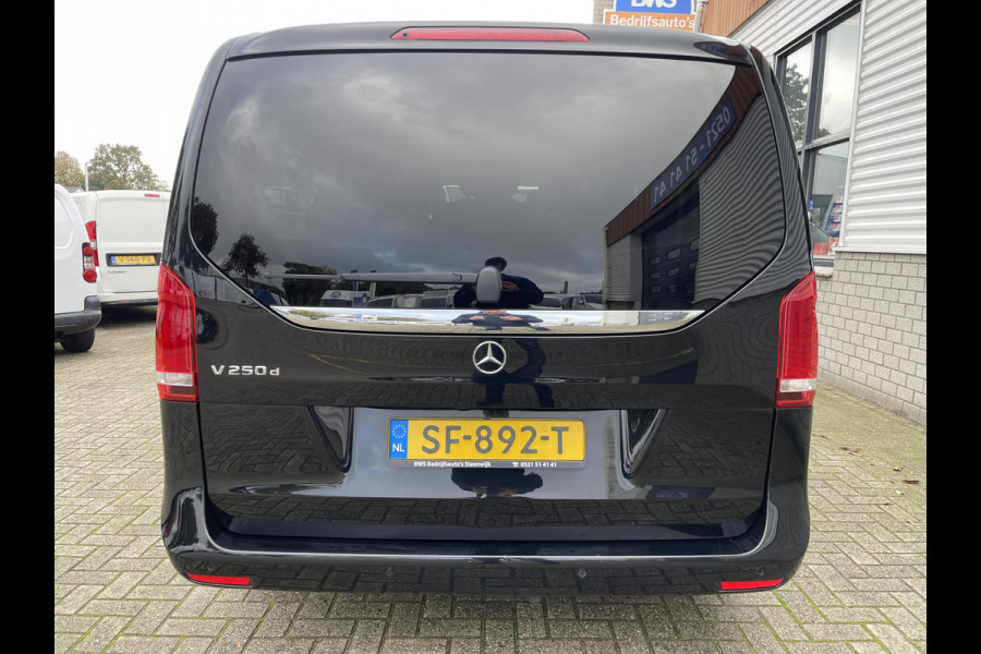 Mercedes-Benz V-Klasse 250d Extra Lang Avantgarde 8 persoons / vaste prijs rijklaar € 40.950 marge ( geen btw ) / zwart metallic / euro 6 diesel / cruise en climate control / leer / automaat !