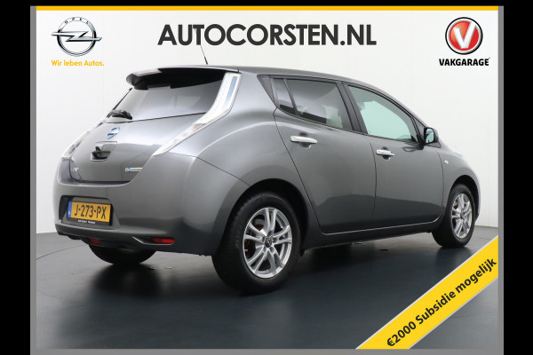 Nissan Leaf €5.395,- Na Subsidie Tekna 24kWh Navi Ecc Leder 360-Camera Stoel en Stuur-verwarming Lmv Cruise Control Regen-Licht Sensor Bluetooth DAB €2.000,- Subsidie mogelijk - Zeer nette auto