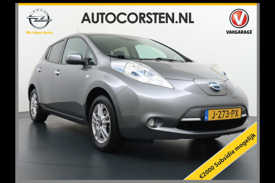 Nissan Leaf €5.395,- Na Subsidie Tekna 24kWh Navi Ecc Leder 360-Camera Stoel en Stuur-verwarming Lmv Cruise Control Regen-Licht Sensor Bluetooth DAB €2.000,- Subsidie mogelijk - Zeer nette auto