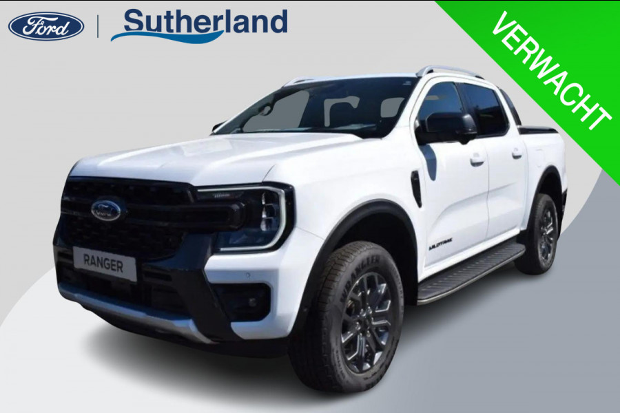 Ford Ranger 2.0 Wildtrak Super Cab EcoBlue automaat (BPM vrij) | 2-zits | 204pk | Technology pack | Dodehoeksensoren | 360 graden camera | Adaptive cruise control | Power Pack | Frozen White | Rollertop elektrsich |  BPM vrije levering 2024