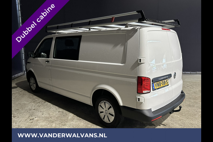 Volkswagen Transporter 2.0 TDI 150pk L2H1 Dubbele cabine **BPM VRIJ voor de Ondernemer** Euro6 Airco | Navigatie | 2500kg Trekhaak | 5-Zits | imperiaal, cruisecontrol, apple carplay, android auto