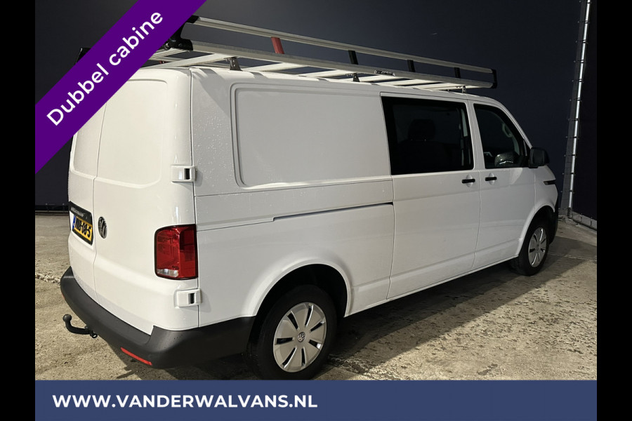 Volkswagen Transporter 2.0 TDI 150pk L2H1 Dubbele cabine **BPM VRIJ voor de Ondernemer** Euro6 Airco | Navigatie | 2500kg Trekhaak | 5-Zits | imperiaal, cruisecontrol, apple carplay, android auto