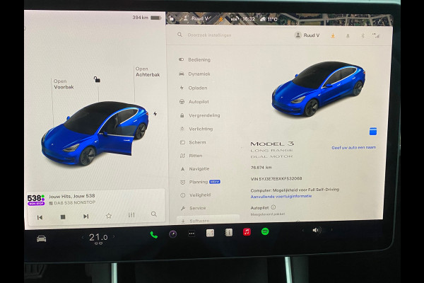 Tesla Model 3 Long Range AWD 75 kWh | ORIG. NL. NAP KM. | TREKHAAK | 1E EIGENAAR | BTW VERREKENBAAR