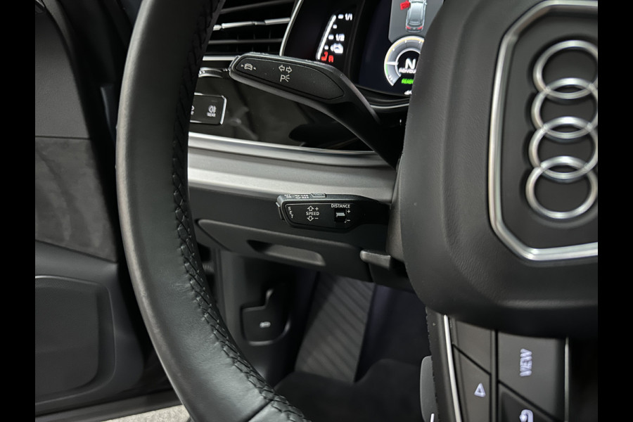 Audi Q7 55 TFSI e Quattro | ACC | Panorama | Massage | Stoelventilatie | Head-Up | Luchtvering | Trekhaak | LED-Matrix | Memory | Leder | Standkachel | Dodehoek | Camera | Draadloos Laden | Virtual Cockpit |