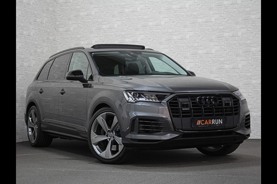 Audi Q7 55 TFSI e Quattro | ACC | Panorama | Massage | Stoelventilatie | Head-Up | Luchtvering | Trekhaak | LED-Matrix | Memory | Leder | Standkachel | Dodehoek | Camera | Draadloos Laden | Virtual Cockpit |