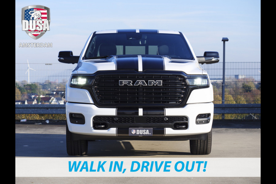 Dodge Ram 1500 | Laramie | Night Edition | Crew Cab | 4X4 | 2025 Panorama | Niveau regeling | 14,4-inch Touchscreen | Passenger Display Meerprijs extra opties / Accessoires zoals Deksel, Backflip, Fenders, wraps, Stripings etc