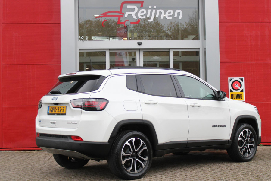 Jeep Compass 4xe 190pk Plug-in Hybrid LIMITED BUSINESS AUTOMAAT | NAVIGATIE 10,25 "TOUCHSCREEN | APPLE CARPLAY/ANDROID AUTO | ACHTERUITRIJ CAMERA | DAB+ RADIO | CLIMATE CONTROL | 18" DIAMAND CUT LICHTMETALEN VELGEN | ADAPTIVE / CRUISE CONTROL | DIGITAAL INSTRUMENTENPANEEL | ELEKTRISCH BEDIENBARE ACHTERKLEP | FULL LED KOPLAMPEN | LED MISTLAMPEN / BOCHTVERLICHTING | KEYLESS ENTRY & START | DRAADLOOS LADEN |