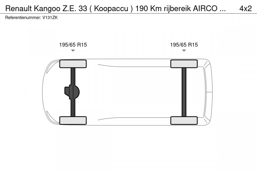 Renault Kangoo Z.E. 33 ( Koopaccu ) 190 Km rijbereik AIRCO SCHUIFDEUR NAVI PDC