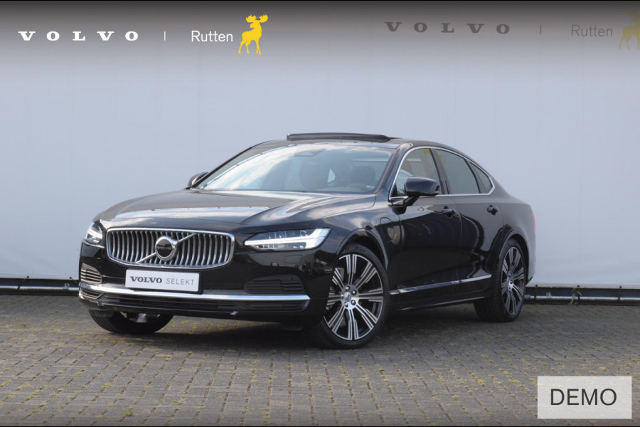 Volvo S90 T8 455PK Automaat AWD Ultimate Bright / Luchtvering/ Harman Kardon Audio / Google Services / Elektrisch bedienbare voorstoelen met geheugen functie / Achteruitrijcamera / Long Range / Panoramadak /