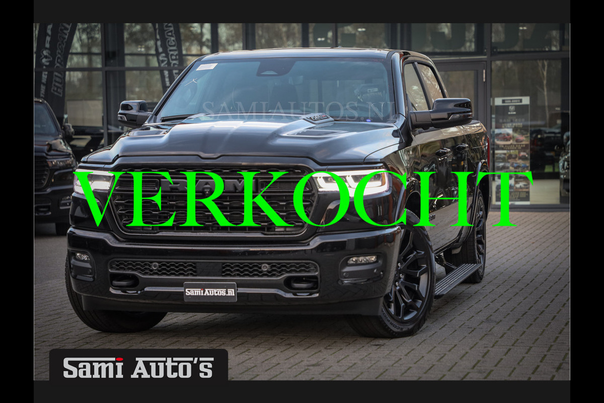 Dodge Ram 1500 LIMITED NIGHT H.O 540PK 706 Nm 2025 | XB9 | MASSAGE | BOM VOL | CREW CAB | DUBBELE CABINE | GRIJSKENTEKEN | €99950,- EXCL BTW | VOORRAAD 2259 - 9038