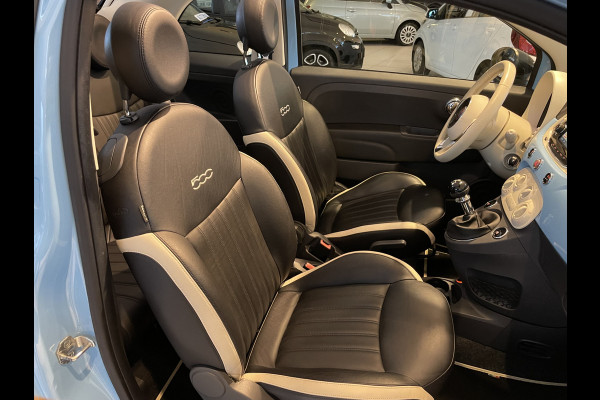 Fiat 500C 1.2 Lounge Cabrio - Airco - elektrisch bedienbare kap - navigatie - parkeersensoren achter - Lederen stuurwiel/bekleding lederen stoelen