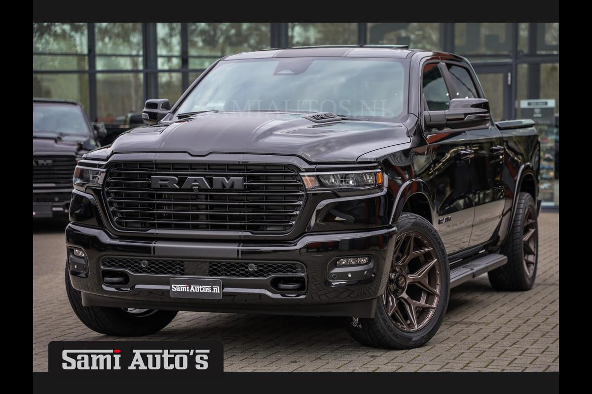 Dodge Ram 2025 LARAMIE NIGHT | 14,4 SCHERM + 10.2 INCH PASSENGER SCREEN | HURRICAN 420PK 636 Nm TWIN TURBO | PRIJS MET LPG EN COVER EN GAR DUBBELE CABINE | PICK UP | 5 PERSOONS | DC | GRIJSKENTEKEN | VOORAAD 2220 - 5039