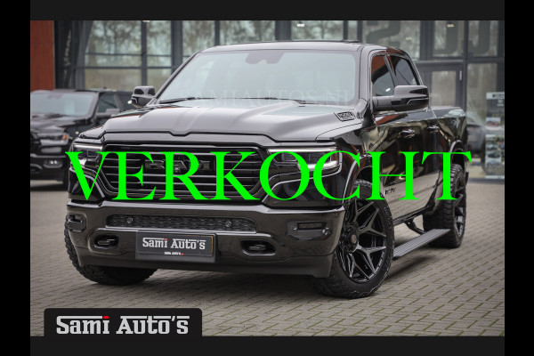 Dodge Ram 1500 LONGHORN| BLACK OPS | HUD & VIRTUAL | PRIJS MET LPG + HEAD UP ADG + DEKSEL + PANORAMADAK GWJ + LUCHTVERING SER + BOM VOL |  CREW CAB | DUBBELE CABINE | 5,7L V8 HEMI 402 PK 4X4 | 5 PERSOONS | GRIJSKENTEKEN | VOORRAAD NR 2185 - 9547