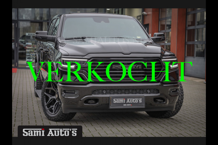 Dodge Ram 1500 LONGHORN| BLACK OPS | HUD & VIRTUAL | PRIJS MET LPG + HEAD UP ADG + DEKSEL + PANORAMADAK GWJ + LUCHTVERING SER + BOM VOL |  CREW CAB | DUBBELE CABINE | 5,7L V8 HEMI 402 PK 4X4 | 5 PERSOONS | GRIJSKENTEKEN | VOORRAAD NR 2185 - 9547