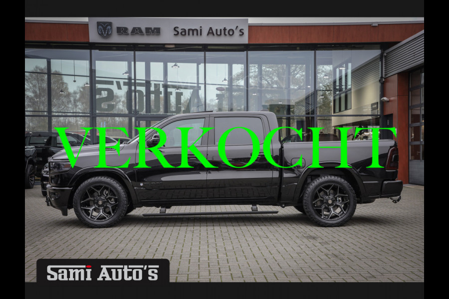 Dodge Ram 1500 LONGHORN| BLACK OPS | HUD & VIRTUAL | PRIJS MET LPG + HEAD UP ADG + DEKSEL + PANORAMADAK GWJ + LUCHTVERING SER + BOM VOL |  CREW CAB | DUBBELE CABINE | 5,7L V8 HEMI 402 PK 4X4 | 5 PERSOONS | GRIJSKENTEKEN | VOORRAAD NR 2185 - 9547