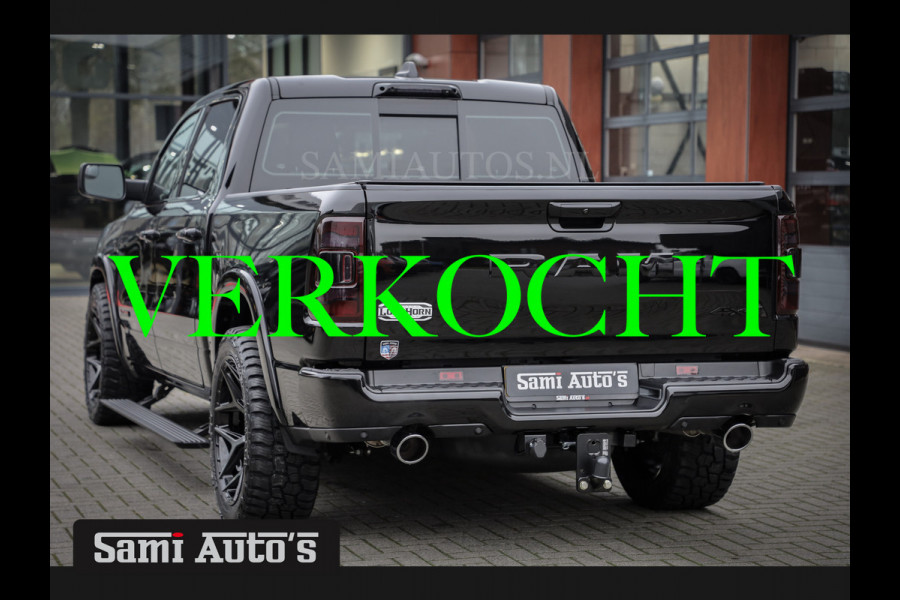 Dodge Ram 1500 LONGHORN| BLACK OPS | HUD & VIRTUAL | PRIJS MET LPG + HEAD UP ADG + DEKSEL + PANORAMADAK GWJ + LUCHTVERING SER + BOM VOL |  CREW CAB | DUBBELE CABINE | 5,7L V8 HEMI 402 PK 4X4 | 5 PERSOONS | GRIJSKENTEKEN | VOORRAAD NR 2185 - 9547