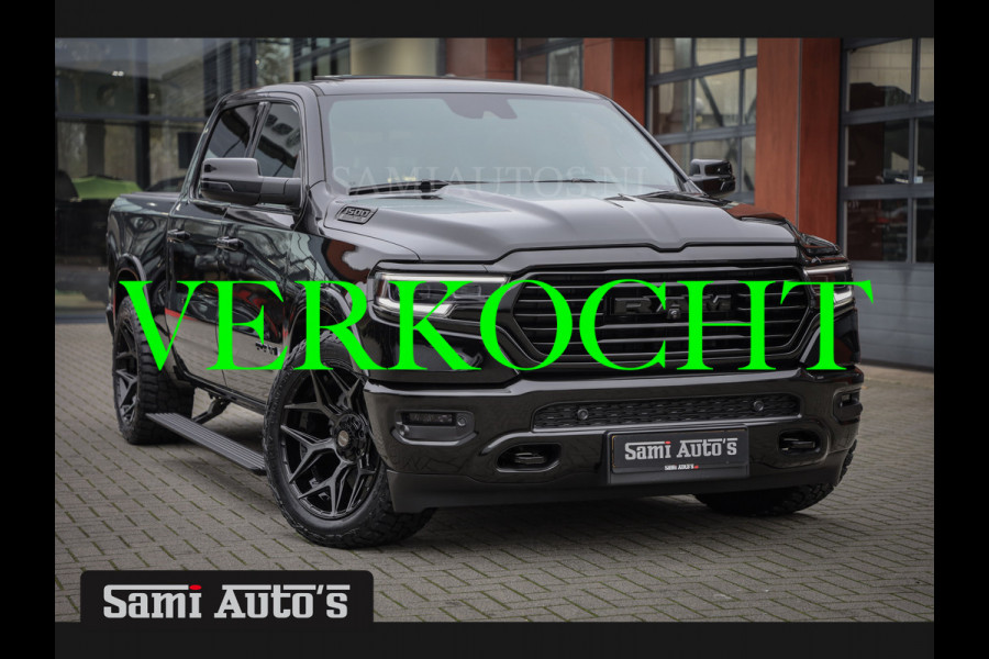 Dodge Ram 1500 LONGHORN| BLACK OPS | HUD & VIRTUAL | PRIJS MET LPG + HEAD UP ADG + DEKSEL + PANORAMADAK GWJ + LUCHTVERING SER + BOM VOL |  CREW CAB | DUBBELE CABINE | 5,7L V8 HEMI 402 PK 4X4 | 5 PERSOONS | GRIJSKENTEKEN | VOORRAAD NR 2185 - 9547