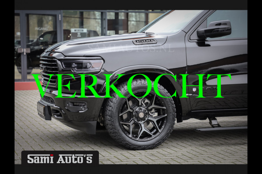 Dodge Ram 1500 LONGHORN| BLACK OPS | HUD & VIRTUAL | PRIJS MET LPG + HEAD UP ADG + DEKSEL + PANORAMADAK GWJ + LUCHTVERING SER + BOM VOL |  CREW CAB | DUBBELE CABINE | 5,7L V8 HEMI 402 PK 4X4 | 5 PERSOONS | GRIJSKENTEKEN | VOORRAAD NR 2185 - 9547