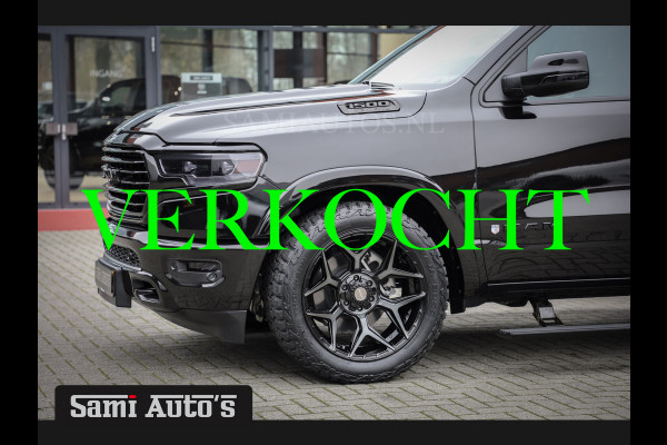 Dodge Ram 1500 LONGHORN| BLACK OPS | HUD & VIRTUAL | PRIJS MET LPG + HEAD UP ADG + DEKSEL + PANORAMADAK GWJ + LUCHTVERING SER + BOM VOL |  CREW CAB | DUBBELE CABINE | 5,7L V8 HEMI 402 PK 4X4 | 5 PERSOONS | GRIJSKENTEKEN | VOORRAAD NR 2185 - 9547