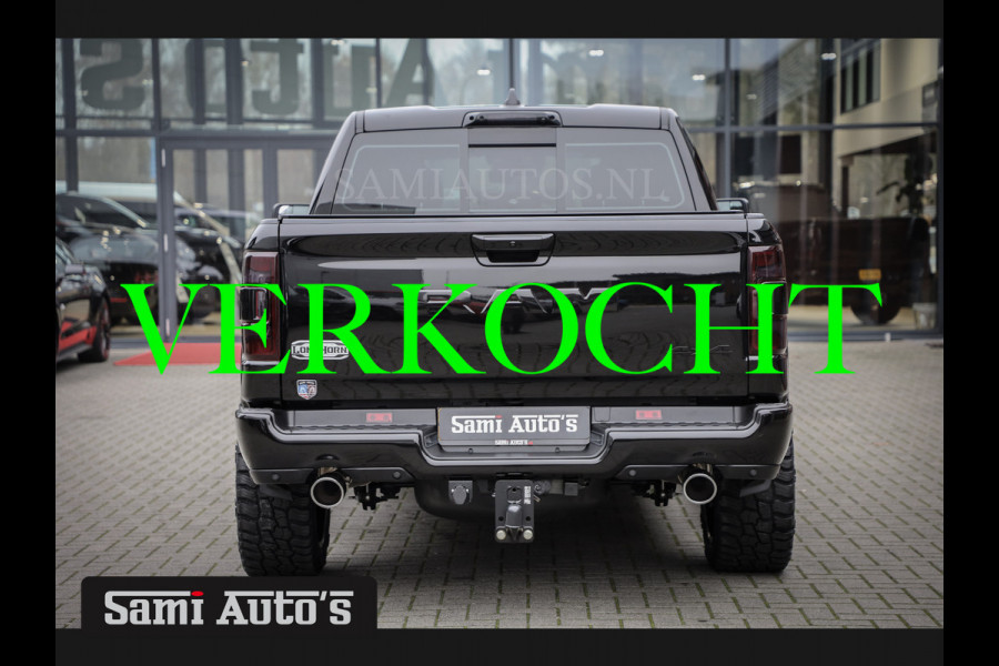 Dodge Ram 1500 LONGHORN| BLACK OPS | HUD & VIRTUAL | PRIJS MET LPG + HEAD UP ADG + DEKSEL + PANORAMADAK GWJ + LUCHTVERING SER + BOM VOL |  CREW CAB | DUBBELE CABINE | 5,7L V8 HEMI 402 PK 4X4 | 5 PERSOONS | GRIJSKENTEKEN | VOORRAAD NR 2185 - 9547