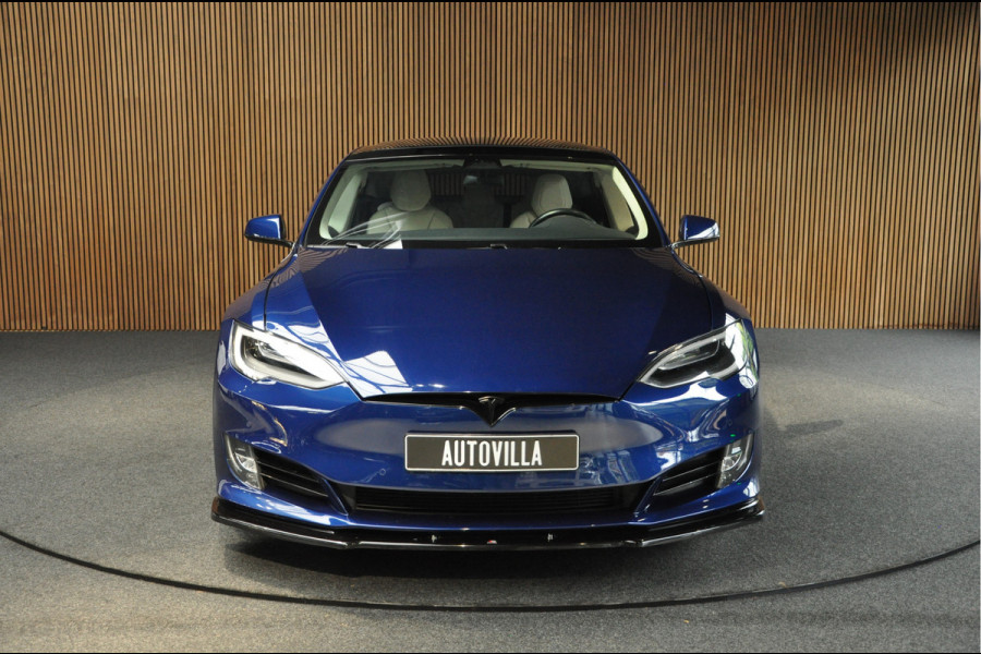 Tesla Model S 100D Enhanced Autopilot ACC Open Panodak Leer Elektr. achterklep 21'' LM velgen PDC Lane Carbon Stuurverwarming Alcantara hemel