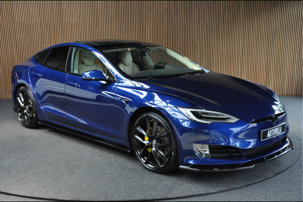 Tesla Model S 100D Enhanced Autopilot ACC Open Panodak Leer Elektr. achterklep 21'' LM velgen PDC Lane Carbon Stuurverwarming Alcantara hemel