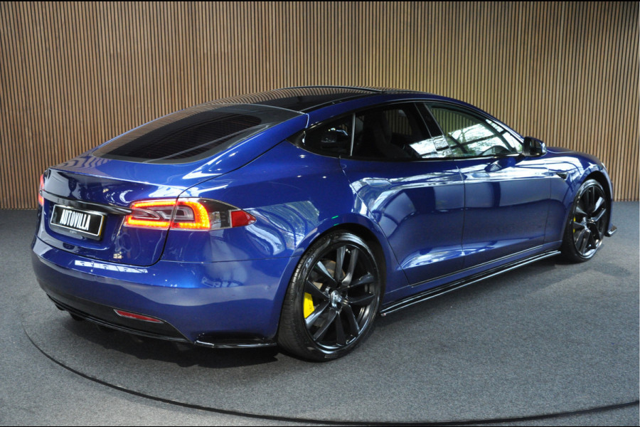 Tesla Model S 100D Enhanced Autopilot ACC Open Panodak Leer Elektr. achterklep 21'' LM velgen PDC Lane Carbon Stuurverwarming Alcantara hemel