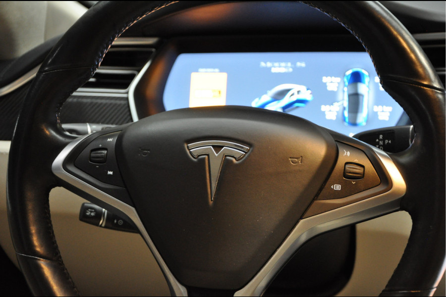 Tesla Model S 100D Enhanced Autopilot ACC Open Panodak Leer Elektr. achterklep 21'' LM velgen PDC Lane Carbon Stuurverwarming Alcantara hemel