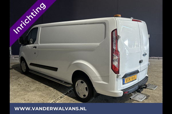 Ford Transit Custom 340 2.0 TDCI 130pk L2H1 inrichting Euro6 Airco | Omvormer | 2800kg Trekhaak stoelverwarming, LED, Cruisecontrol, Parkeersensoren, Verwarmde voorruit