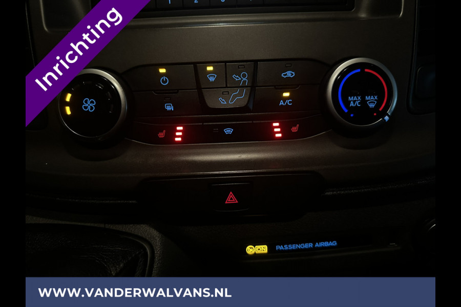 Ford Transit Custom 340 2.0 TDCI 130pk L2H1 inrichting Euro6 Airco | Omvormer | 2800kg Trekhaak stoelverwarming, LED, Cruisecontrol, Parkeersensoren, Verwarmde voorruit