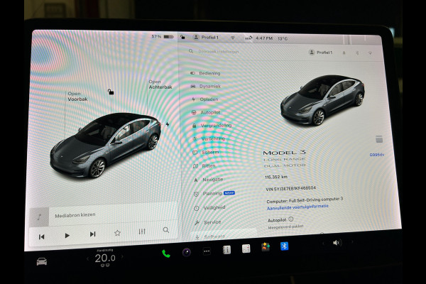 Tesla Model 3 Long Range AWD 75 kWh 86% SOH Trekhaak (1.000kg) Wit Leer FSD