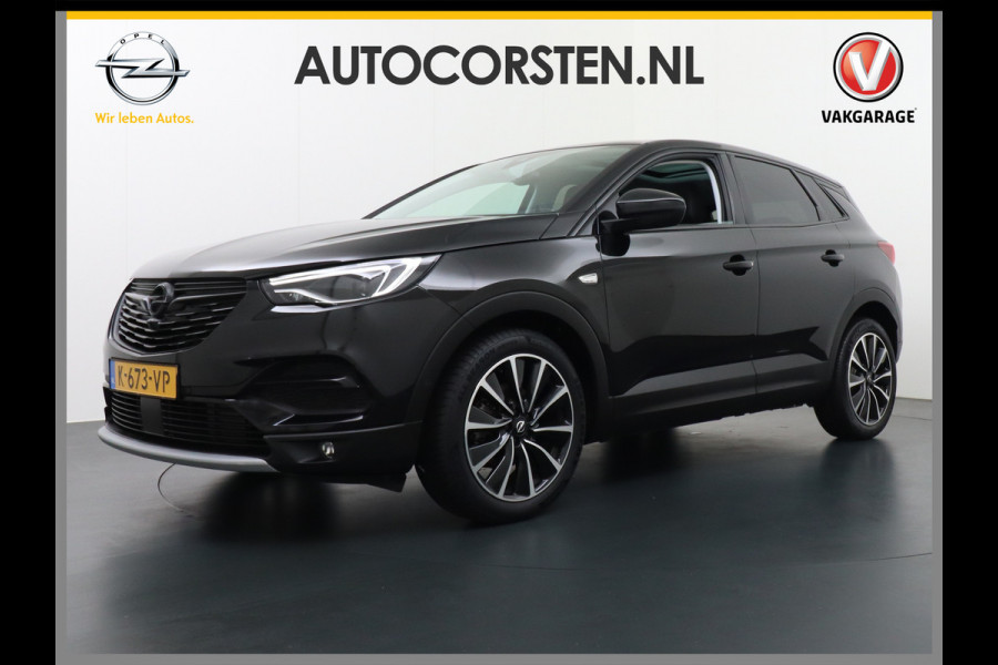 Opel Grandland X 1.6T 180PK Automaat Apple Carplay Android Auto Panoramadak Navi Ecc 360° Camera DAB Bluetooth Draadloze tel.lader Denon® Sound Dodehoek detector Lane Assist Lmv 19" Regen-Licht Sensor Pdc Adaptief licht Led Business Elegance 1e Eigenaar