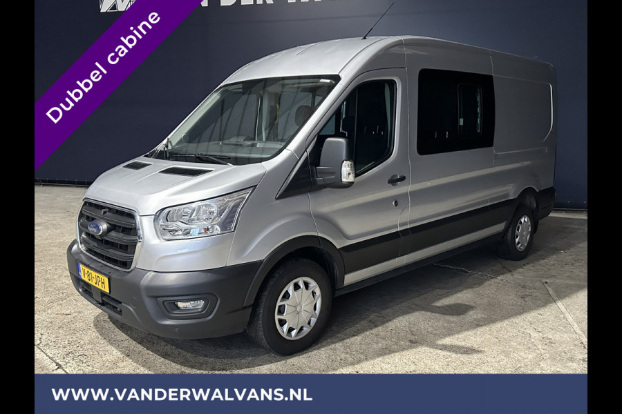 Ford Transit 2.0 TDCI 130pk L3H2 Dubbele cabine Euro6 Airco | 6-Zits | Trekhaak | LED Cruisecontrol, parkeersensoren, verwarmde voorruit